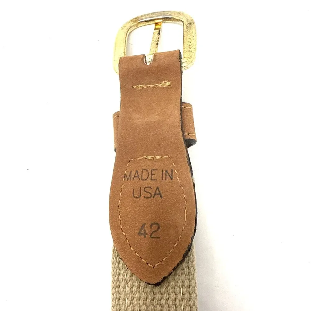 Zep Pro Leather Embroidered Marlin Belt Mens Sz 42 Tan Buff Emboss Fishing Boat